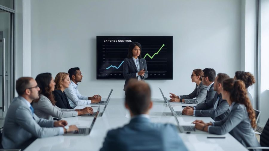 Boardroom meeting to reduce expenses